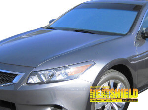 Heatshield Windshield Sun Shade for 2008, 2009, 2010, 2011, 2012 Honda Accord (exterior view)