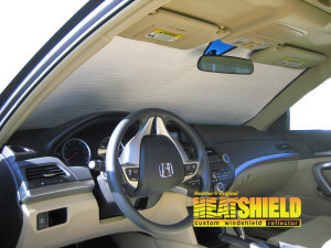 Heatshield Windshield Sun Shade for 2012 Honda Accord (interior view)