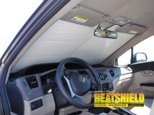 Heatshield Windshield Sun Shade for 2012 Honda Civic (interior view)