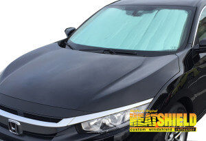 Heatshield Windshield Sun Shade for 2019, 2020, 2021 Honda Civic (exterior view)