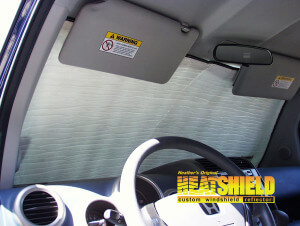 Heatshield Windshield Sun Shade for 2008 Honda Element (interior view)