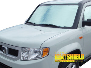 Heatshield Windshield Sun Shade for 2009, 2010, 2011 Honda Element (exterior view)