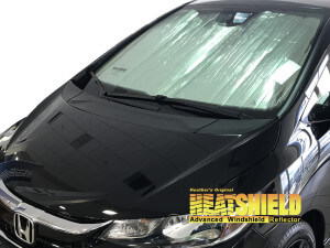 Heatshield Windshield Sun Shade for 2015, 2016, 2017, 2018, 2019, 2020 Honda Fit (exterior view)