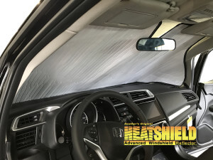 Heatshield Windshield Sun Shade for 2016 Honda Fit (interior view)