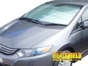 Heatshield Windshield Sun Shade for 2010, 2011, 2012, 2013, 2014 Honda Insight (exterior view)