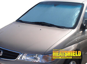 Heatshield Windshield Sun Shade for 2005, 2006, 2007, 2008, 2009, 2010 Honda Odyssey (exterior view)