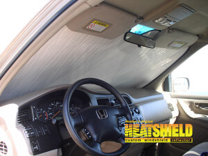 Heatshield Windshield Sun Shade for 2010 Honda Odyssey (interior view)