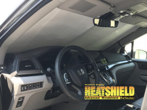 Heatshield Windshield Sun Shade for 2018 Honda Odyssey (interior view)