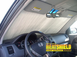 Heatshield Windshield Sun Shade for 2008 Honda Pilot (interior view)