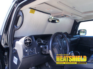 Heatshield Windshield Sun Shade for 2005 Hummer H2 (interior view)