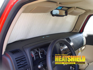 Heatshield Windshield Sun Shade for 2007 Hummer H3 (interior view)