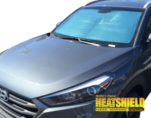 Heatshield Windshield Sun Shade for 2016, 2017, 2018, 2019, 2020, 2021 Hyundai Tucson (exterior view)