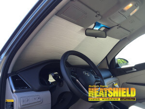 Heatshield Windshield Sun Shade for 2018 Hyundai Tucson (interior view)