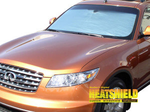 Heatshield Windshield Sun Shade for 2003, 2004, 2005, 2006, 2007, 2008 Infiniti FX35 (exterior view)