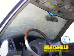 Heatshield Windshield Sun Shade for 2001 Infiniti QX4 (interior view)