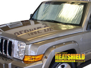 Heatshield Windshield Sun Shade for 2006, 2007, 2008, 2009, 2010 Jeep Commander (exterior view)