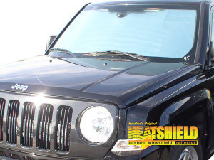 Heatshield Windshield Sun Shade for 2007-2017 Jeep Patriot (exterior view)