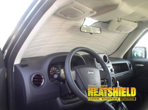 Heatshield Windshield Sun Shade for 2016 Jeep Patriot (interior view)