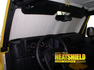 Heatshield Windshield Sun Shade for 1999 Jeep Wrangler (interior view)