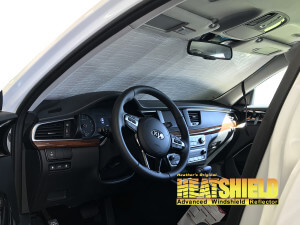 Heatshield Windshield Sun Shade for 2017 Kia Cadenza (interior view)