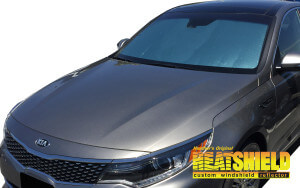 Heatshield Windshield Sun Shade for 2016, 2017, 2018, 2019, 2020 Kia Optima (exterior view)