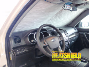 Heatshield Windshield Sun Shade for 2013 Kia Sorento (interior view)