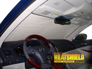 Heatshield Windshield Sun Shade for 2010 Lexus ES350 (interior view)