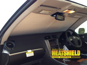 Heatshield Windshield Sun Shade for 2015 Lexus IS250 (interior view)