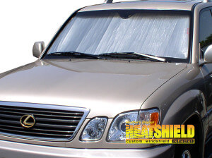 Heatshield Windshield Sun Shade for 1998-2007 Lexus LX470 (exterior view)