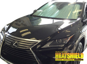 Heatshield Windshield Sun Shade for 2016-2022 Lexus RX350 (exterior view)