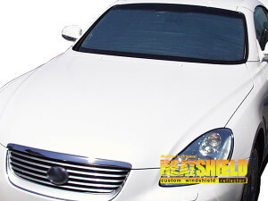 Heatshield Windshield Sun Shade for 2002-2010 Lexus SC430 (exterior view)