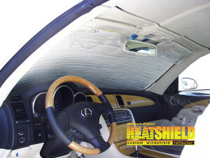 Heatshield Windshield Sun Shade for 2002 Lexus SC430 (interior view)