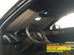 Heatshield Windshield Sun Shade for 2016 Lincoln MKX (interior view)