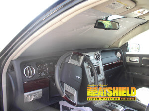 Heatshield Windshield Sun Shade for 2010 Lincoln MKZ (interior view)