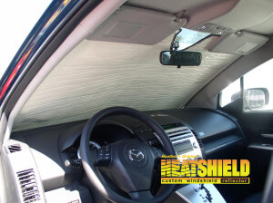 Heatshield Windshield Sun Shade for 2012 Mazda Mazda-5 (interior view)