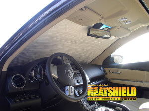 Heatshield Windshield Sun Shade for 2013 Mazda Mazda6 (interior view)