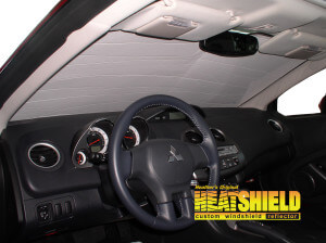 Heatshield Windshield Sun Shade for 2007 Mitsubishi Eclipse (interior view)