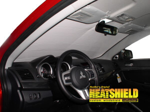 Heatshield Windshield Sun Shade for 2008 Mitsubishi Lancer (interior view)