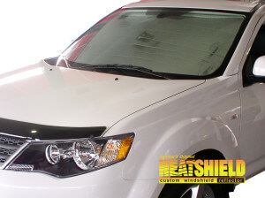 Heatshield Windshield Sun Shade for 2007-2013 Mitsubishi Outlander (exterior view)