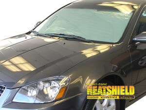 Heatshield Windshield Sun Shade for 2005, 2006 Nissan Altima (exterior view)