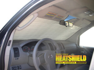 Heatshield Windshield Sun Shade for 2008 Nissan Frontier (interior view)