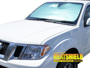 Heatshield Windshield Sun Shade for 2013-2021 Nissan Frontier (exterior view)