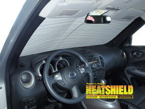 Heatshield Windshield Sun Shade for 2012 Nissan Juke (interior view)