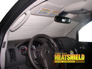 Heatshield Windshield Sun Shade for 2012 Nissan Pathfinder (interior view)