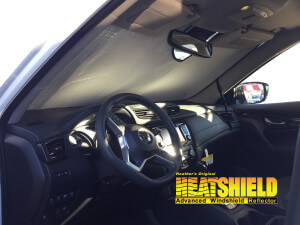 Heatshield Windshield Sun Shade for 2017 Nissan Rogue (interior view)