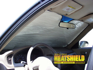 Heatshield Windshield Sun Shade for 2006 Nissan Sentra (interior view)