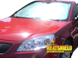 Heatshield Windshield Sun Shade for 2005, 2006, 2007, 2008, 2009, 2010 Pontiac G6 (exterior view)