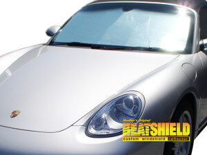 Heatshield Windshield Sun Shade for 1997-2012 Porsche Boxster (986/987) (exterior view)