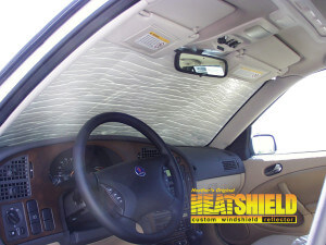 Heatshield Windshield Sun Shade for 2004 Saab 9-5 (interior view)