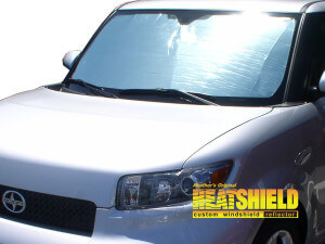 Heatshield Windshield Sun Shade for 2008-2015 Scion xB (exterior view)